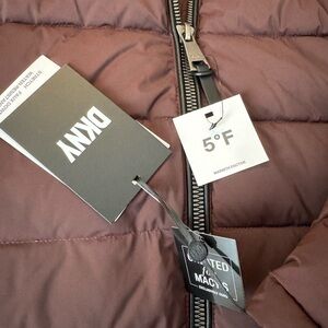 DKNY Quilted Puffer Jacket in Wine